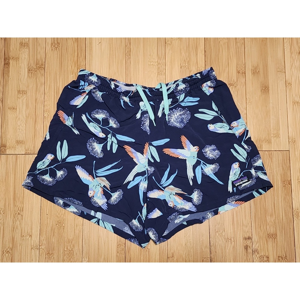 Patagonia Womens Barely Baggies Shorts Blue Bird Floral Print 57058 Small